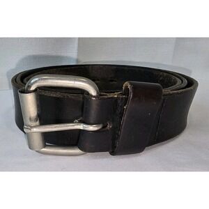 Merona Brown Genuine Leather Dress Belt Size XL Extra‎ Large 49" length